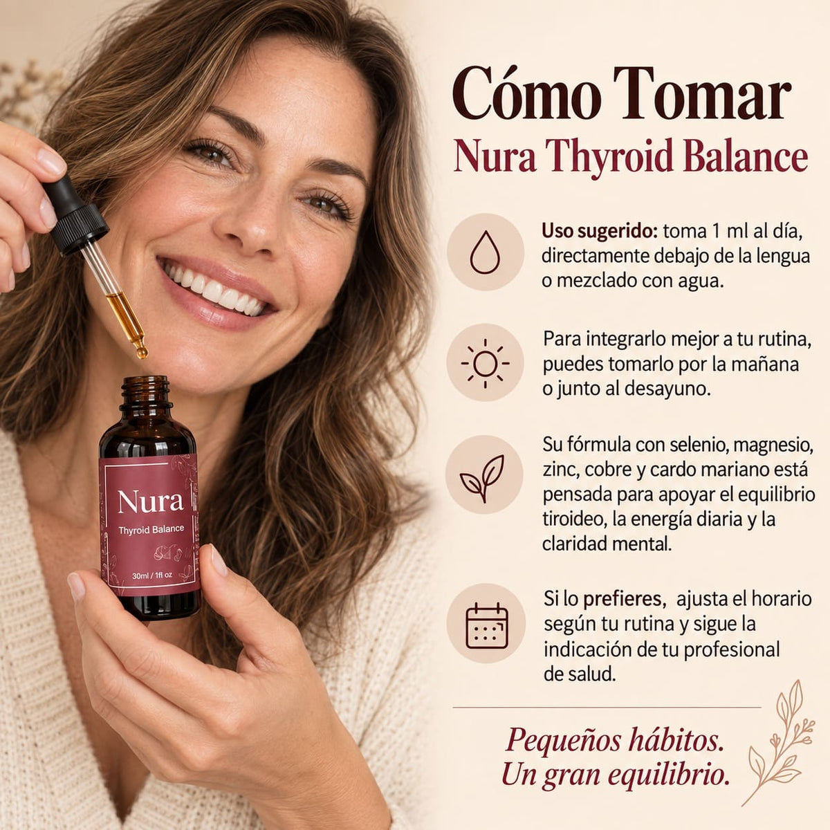 NURA™, Gotas para el equilibrio tiroideo | Despierta un higado lento, mejora el metabolismo y tu energía diaria + Receta de modo de uso
