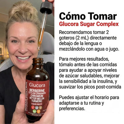 GLUCORA™, gotas de berberine | Controla el Azúcar , mejora el metabolismo y tu energía diaria + Receta de modo de uso