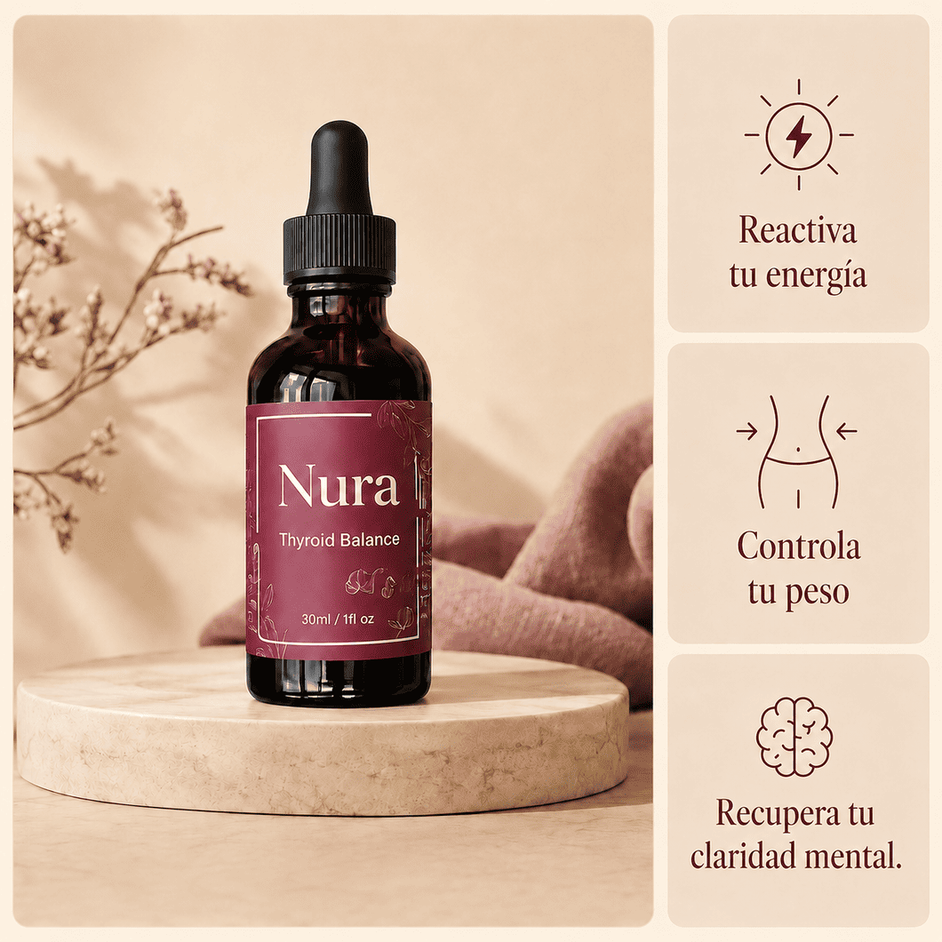 NURA™, Gotas para el equilibrio tiroideo | Despierta un higado lento, mejora el metabolismo y tu energía diaria + Receta de modo de uso