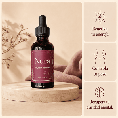 NURA™, Gotas para el equilibrio tiroideo | Despierta un higado lento, mejora el metabolismo y tu energía diaria + Receta de modo de uso